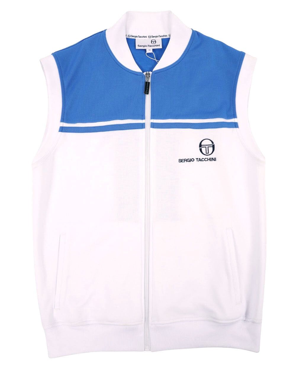 Sergio Tacchini New Young Line Ärmelloser Reißverschluss Weiß/Blau