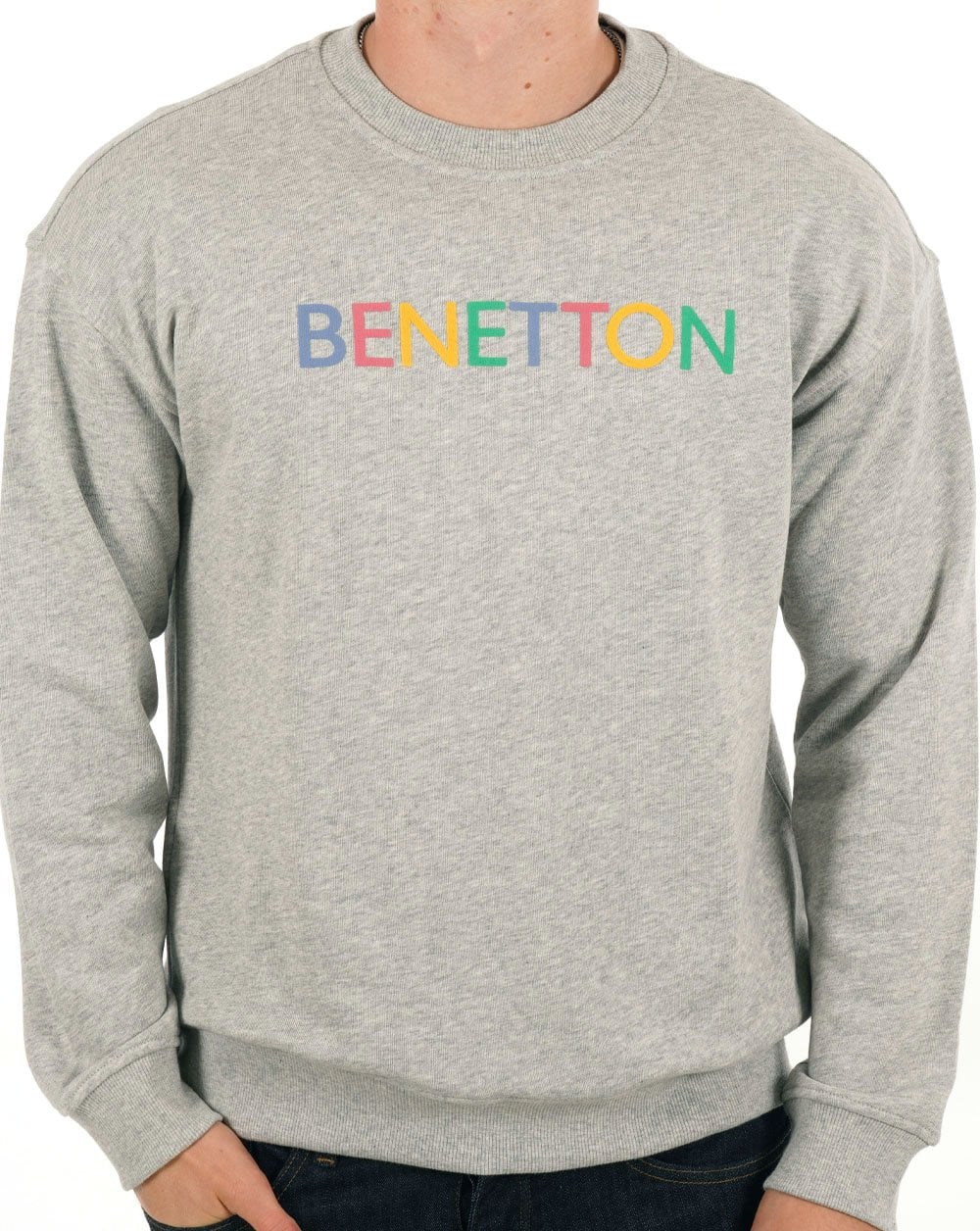Benetton Logo Sweatshirt Grau