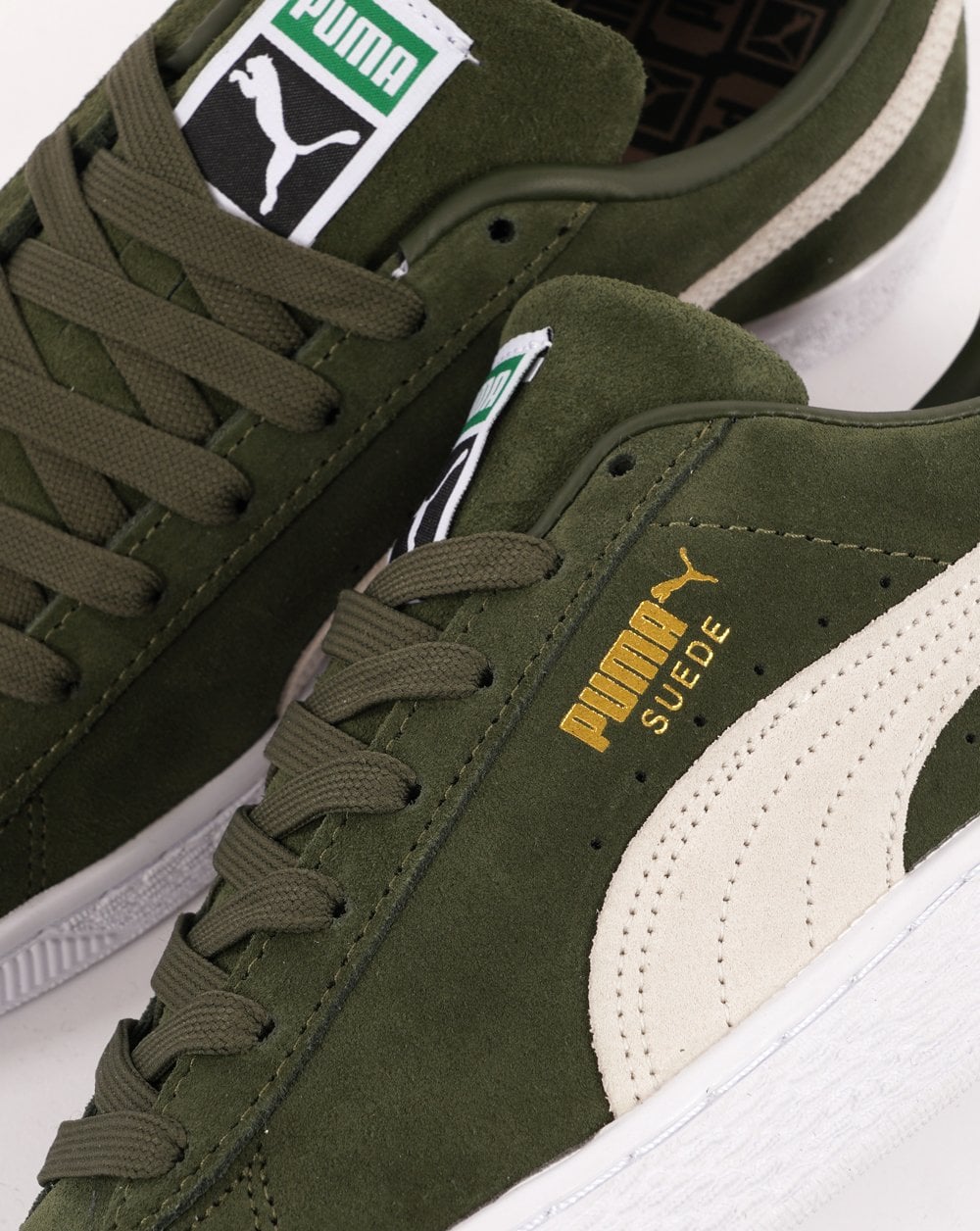 Puma Suede Classic Trainer Oliv/Weiß