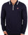 Fila Vintage Tipped Zip LS Polo Shirt Navy