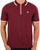 Fila Vintage Tipped Zip Polo Shirt Burgundy