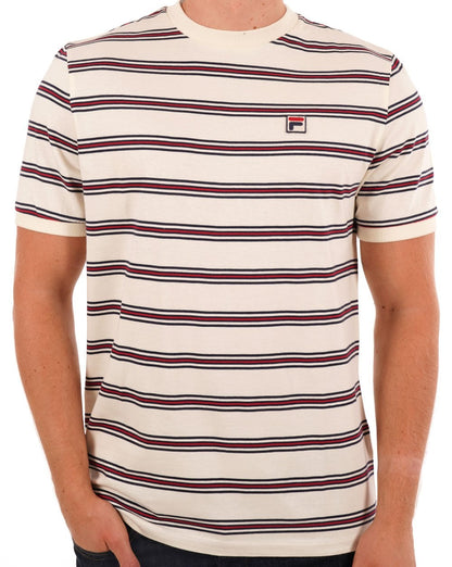 Fila Vintage Bruno Gestreiftes T-Shirt Gardenia