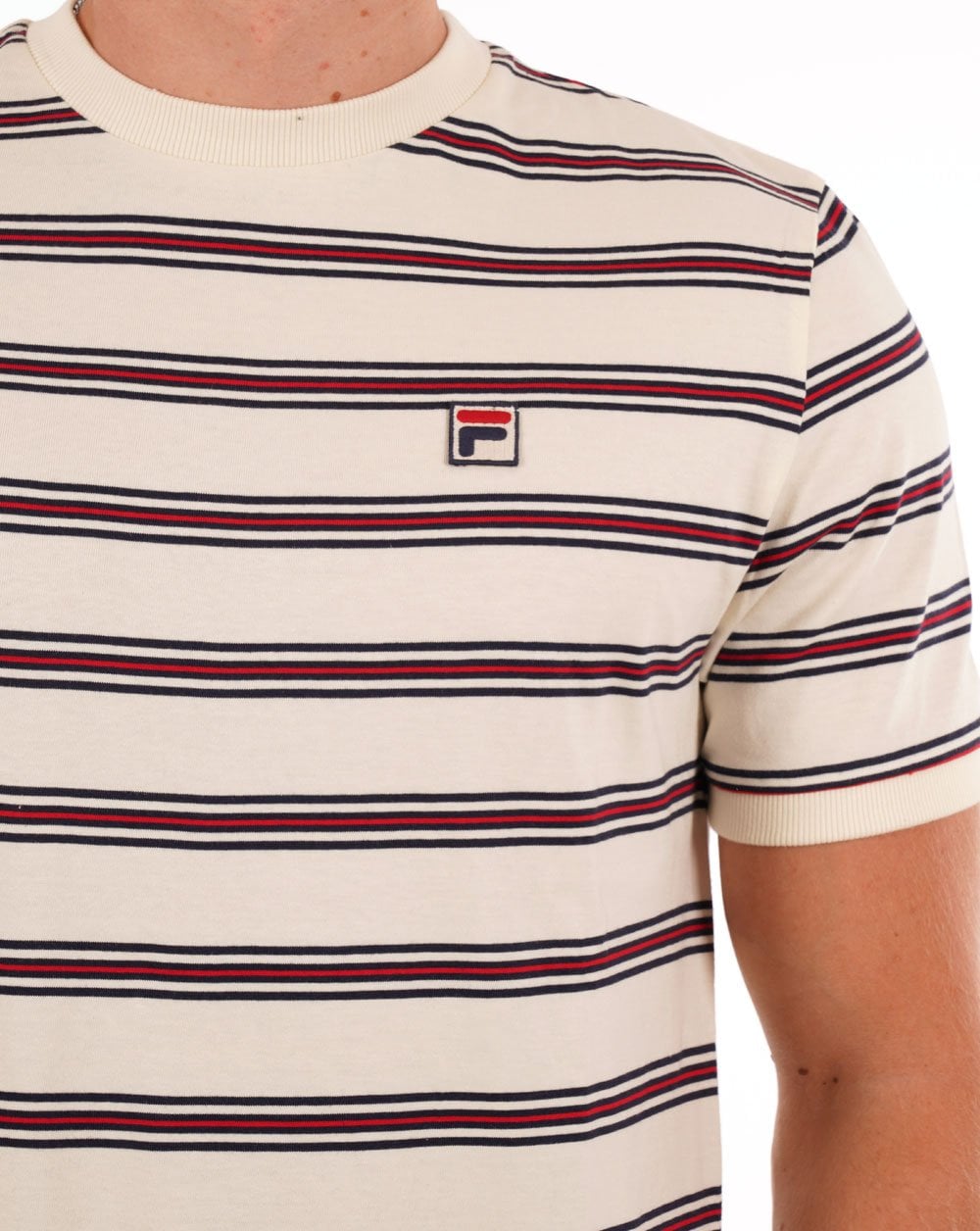 Fila Vintage Bruno Gestreiftes T-Shirt Gardenia