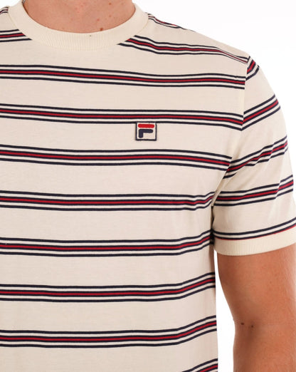 Fila Vintage Bruno Gestreiftes T-Shirt Gardenia