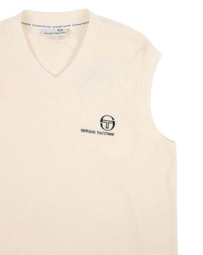 Sergio Tacchini Waffel-Tanktop in Off-White