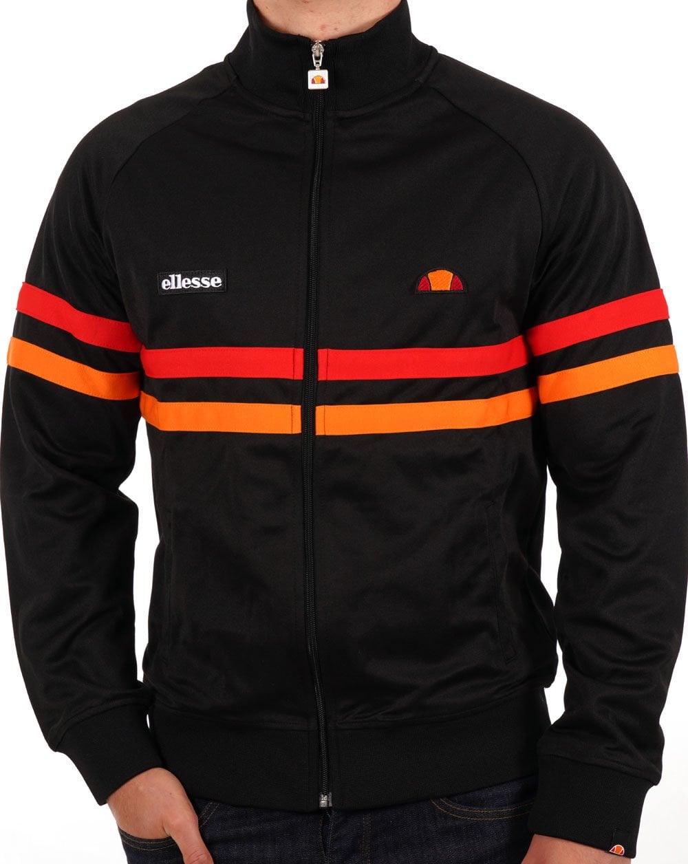 Ellesse Rimini Trainingsjacke Schwarz Rot Orange