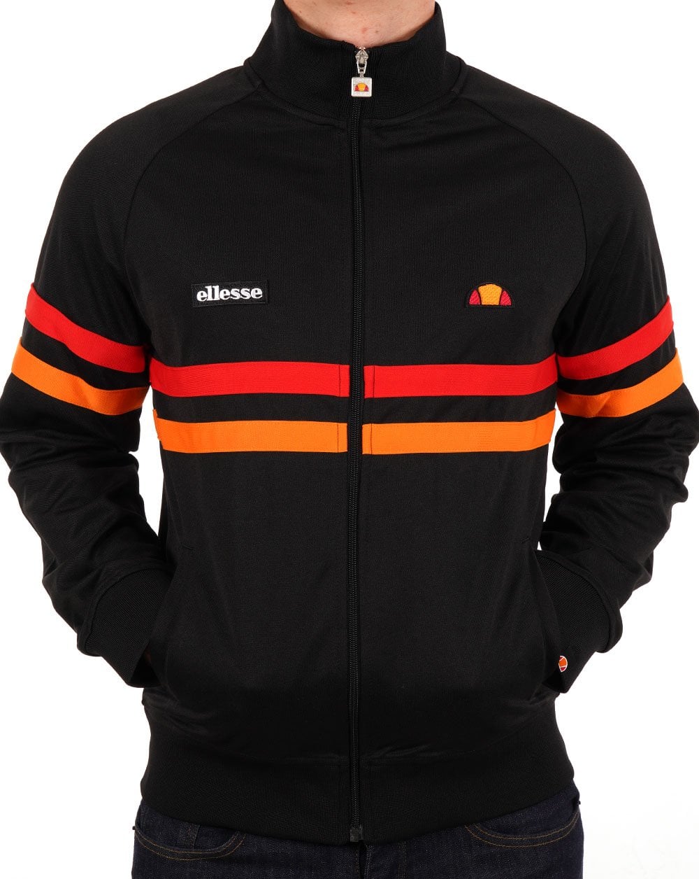 Ellesse Rimini Trainingsjacke Schwarz Rot Orange