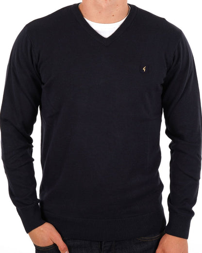 Gabicci Vintage Brandon Strickpullover mit V-Ausschnitt, Marineblau