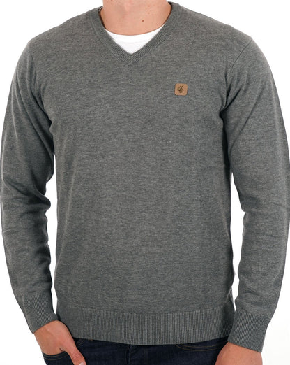 Gabicci Vintage Brandon Strickpullover mit V-Ausschnitt in Grau
