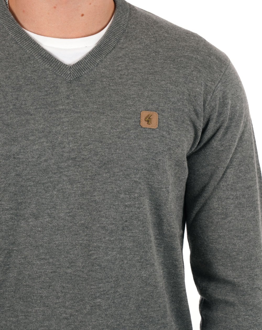 Gabicci Vintage Brandon Strickpullover mit V-Ausschnitt in Grau