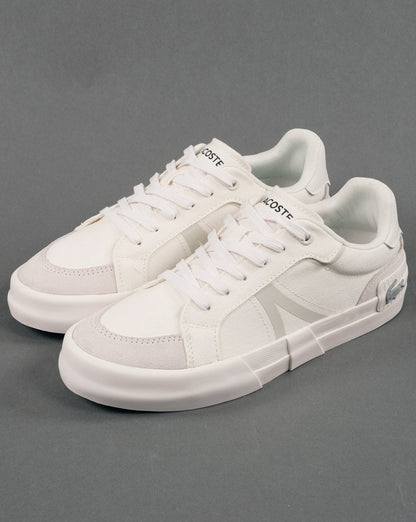 Lacoste L004 Canvas-Sneaker Weiß