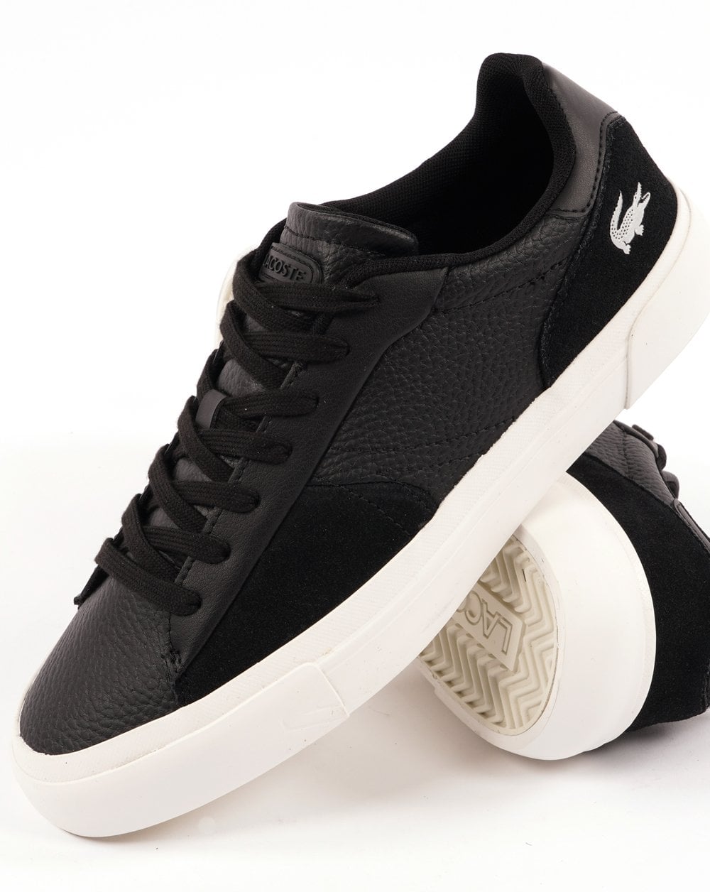 Lacoste L006 Ledersneaker Schwarz/Weiß