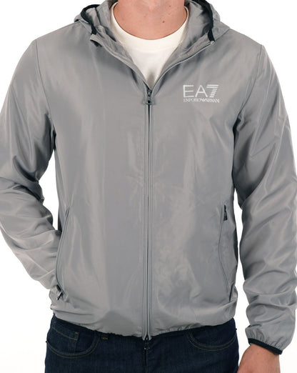 EA7 Core Identity Kapuzenjacke Grau Flanell