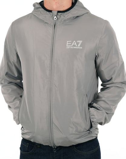 EA7 Core Identity Kapuzenjacke Grau Flanell