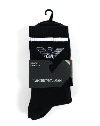Emporio Armani 3er-Pack Socken Schwarz/Weiß