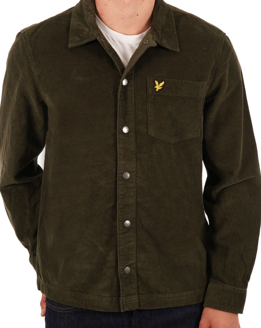 Lyle &amp; Scott Cord-Overshirt Olivgrün