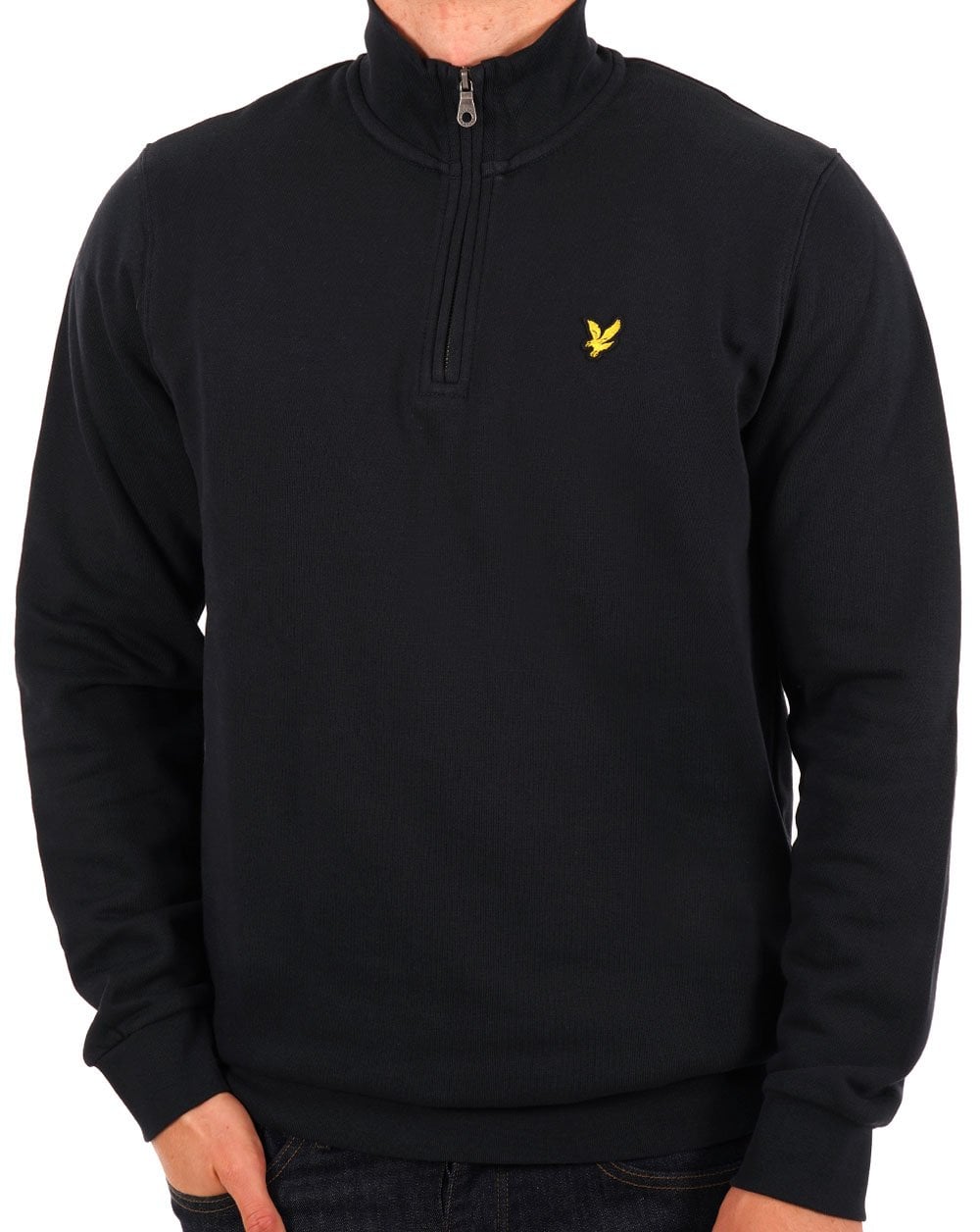 Lyle &amp; Scott Sweatshirt mit Viertelreißverschluss, Dunkelmarineblau
