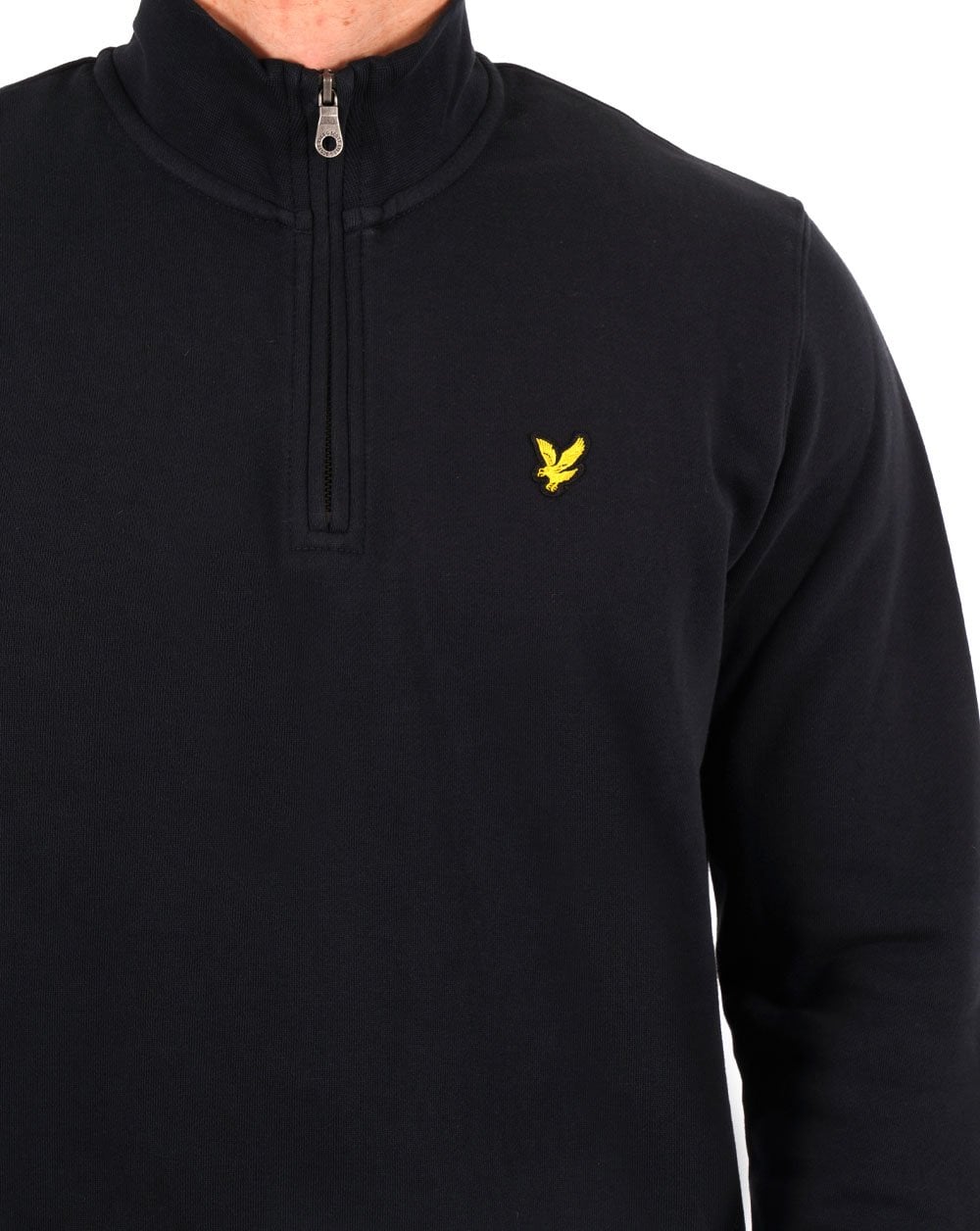 Lyle &amp; Scott Sweatshirt mit Viertelreißverschluss, Dunkelmarineblau