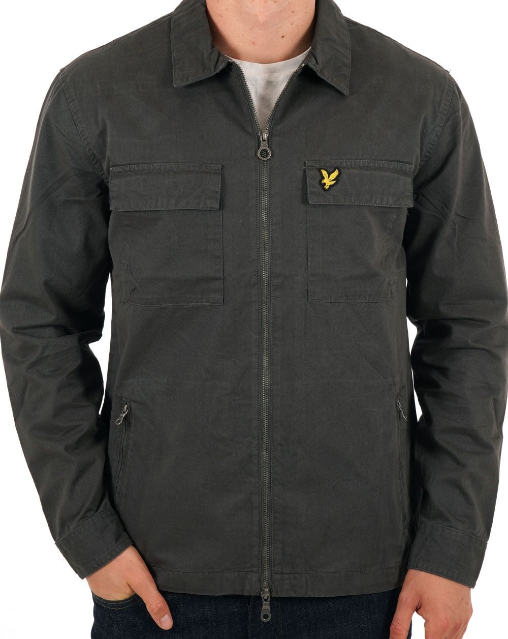 Lyle &amp; Scott Baumwoll-Twill-Overshirt Gunmetal