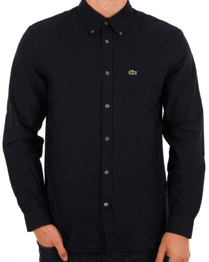 Lacoste Oxford Langarmhemd Marineblau