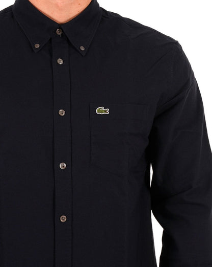 Lacoste Oxford Langarmhemd Marineblau