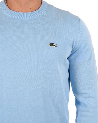 Lacoste – Strickpullover mit Rundhalsausschnitt, Himmelblau