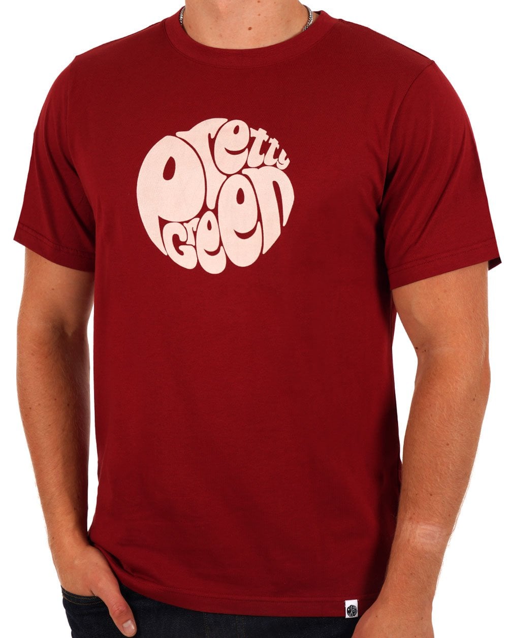 Pretty Green Gillespie Logo T-Shirt Dunkelrot