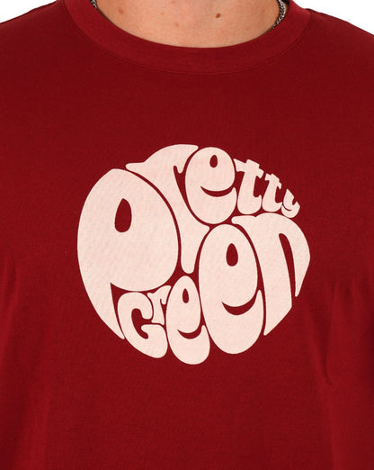 Pretty Green Gillespie Logo T-Shirt Dunkelrot