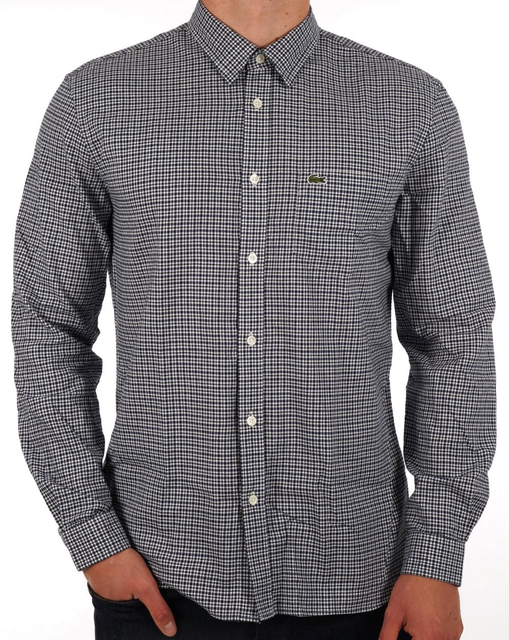 Lacoste Cotton Flannel Check Shirt Navy