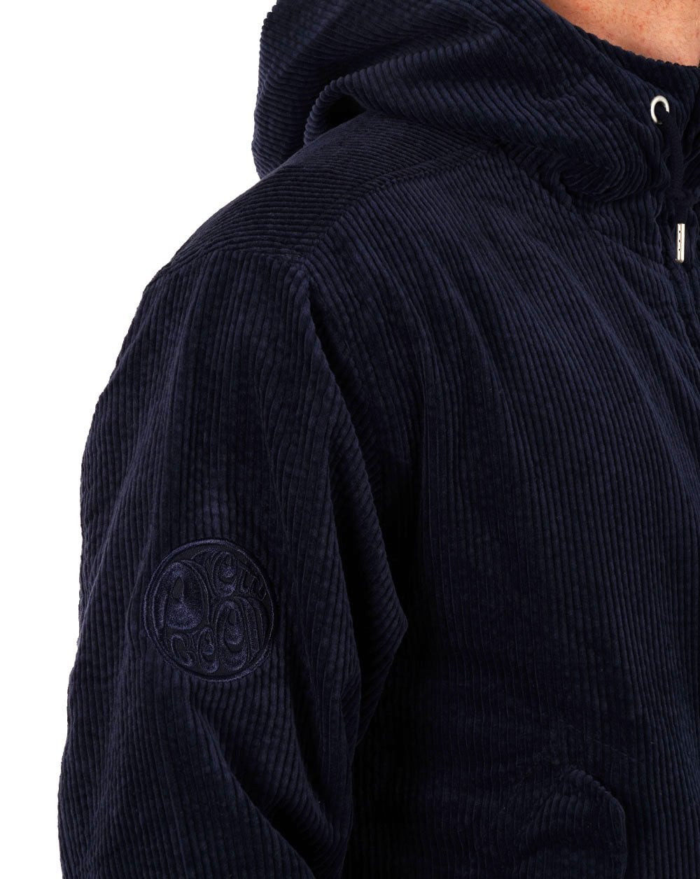 Pretty Green Acquiesce Cord-Kapuzenjacke Marineblau