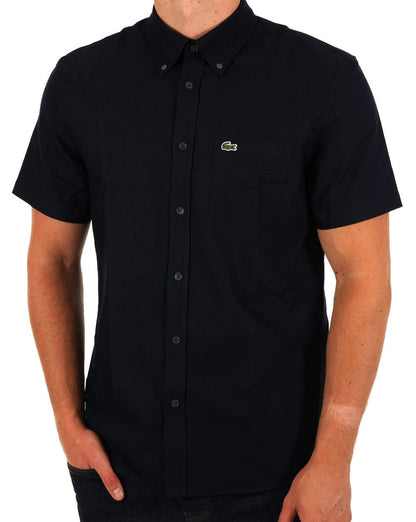 Lacoste Oxford Kurzarmhemd Marineblau
