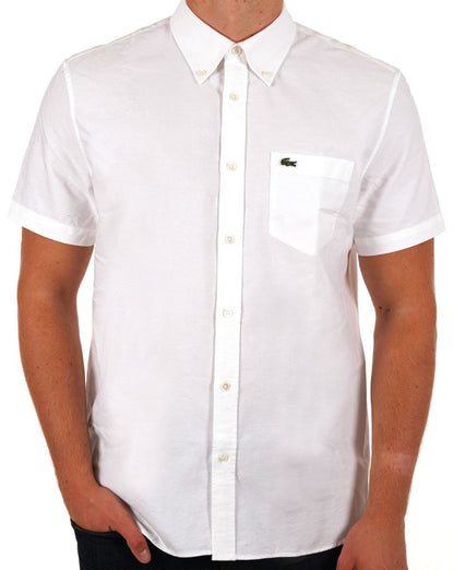 Lacoste Oxford Kurzarmhemd Weiß