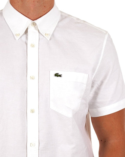 Lacoste Oxford Kurzarmhemd Weiß