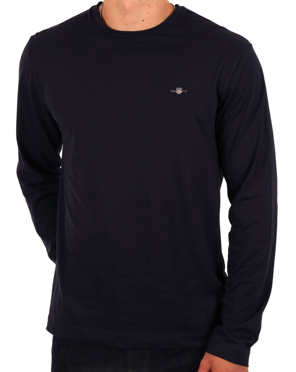 Gant Shield Langarm-T-Shirt Marineblau