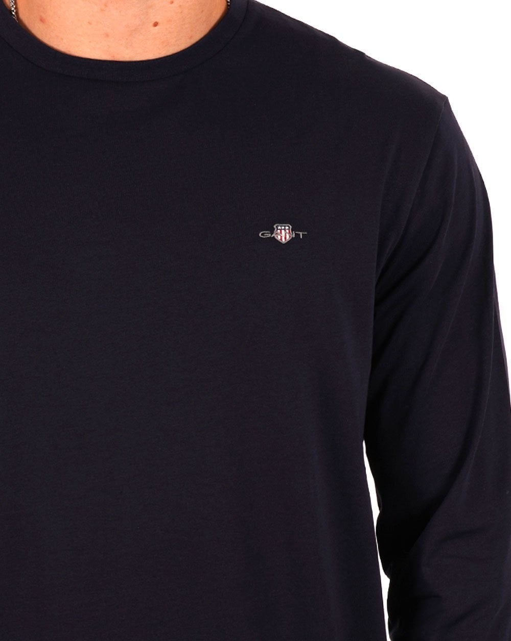 Gant Shield Langarm-T-Shirt Marineblau