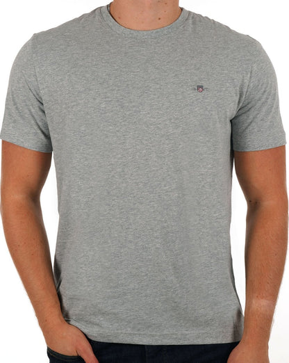 Gant Shield Crew T-Shirt Grau Melange