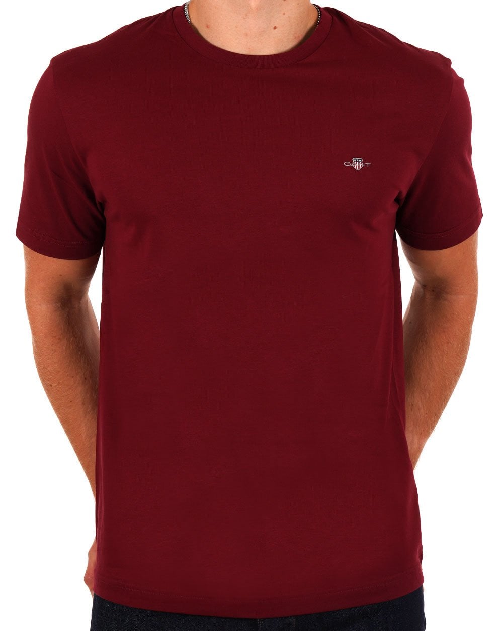 Gant Shield Crew T-Shirt Dunkelrot