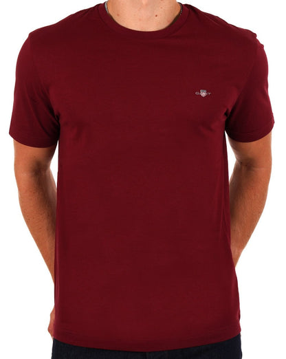Gant Shield Crew T-Shirt Dunkelrot