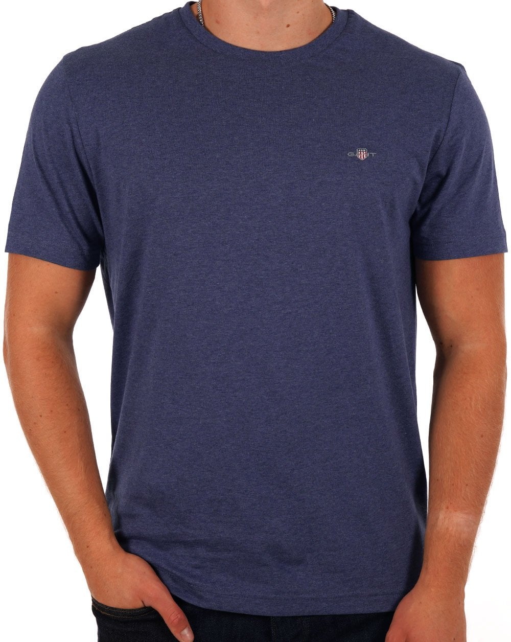 Gant Shield Crew T-Shirt Blau Melange