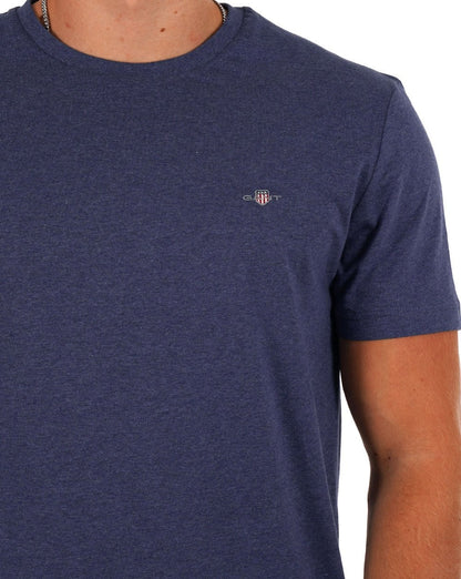 Gant Shield Crew T-Shirt Blau Melange