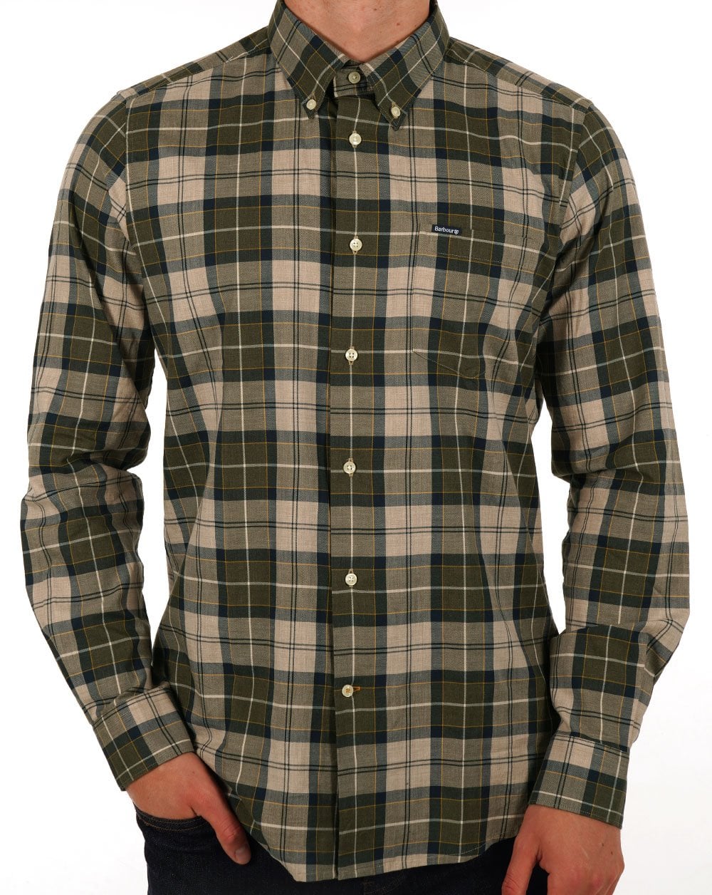 Barbour Wetherham Tailored Hemd Waldgrün
