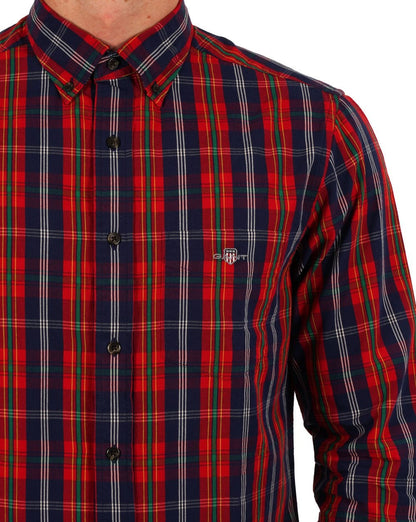 Gant Popeline-Karohemd Persian Blue
