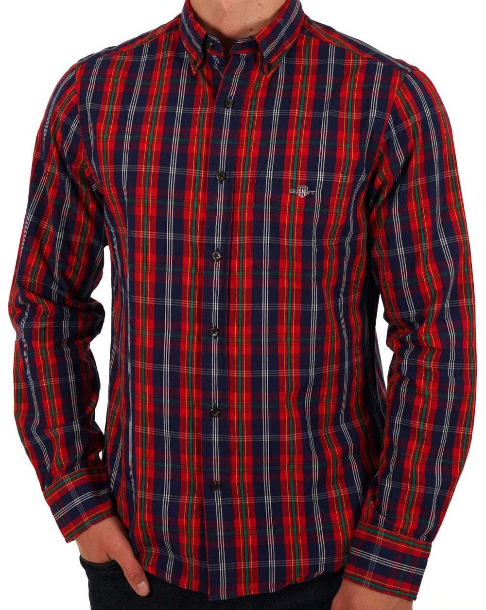Gant Popeline-Karohemd Persian Blue