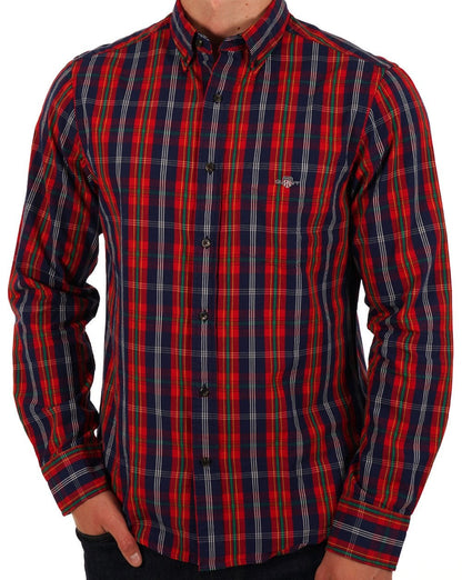 Gant Popeline-Karohemd Persian Blue