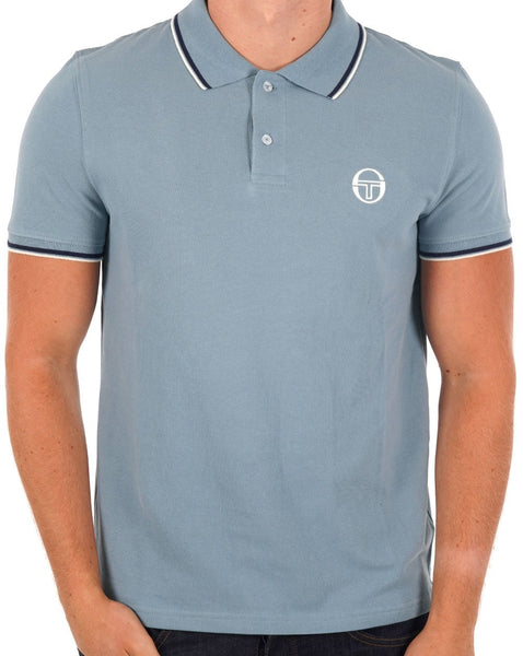 Sergio Tacchini Tipped Polo Shirt Dusky Blue