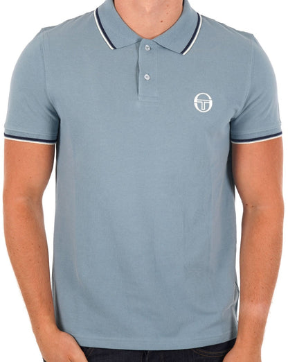 Sergio Tacchini Poloshirt mit Streifen in Altblau