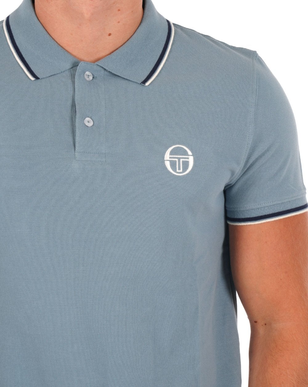 Sergio Tacchini Poloshirt mit Streifen in Altblau