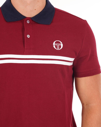 Sergio Tacchini Supermac Poloshirt Weinrot/Marineblau