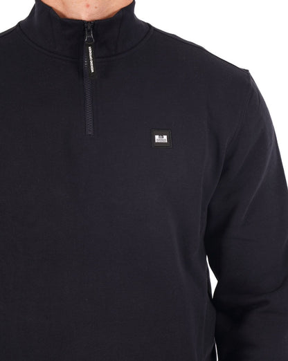 Weekend Offender – Farone – Sweatshirt mit Viertelreißverschluss, Marineblau