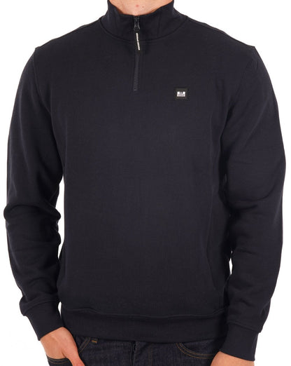 Weekend Offender – Farone – Sweatshirt mit Viertelreißverschluss, Marineblau